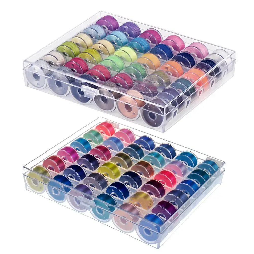 

YHYS 72 Pcs Bobbins and Sewing Thread with Case for Brother Singer Babylock Janome Kenmore (Assorted Colors)