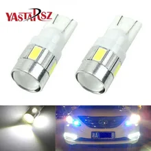 2016 New update 4 colors T10 LED 1 PCS Auto Car Light Bulb 5730 SMD 6 LED W5W 12V Interior Parking Projector Lens Free Shipping