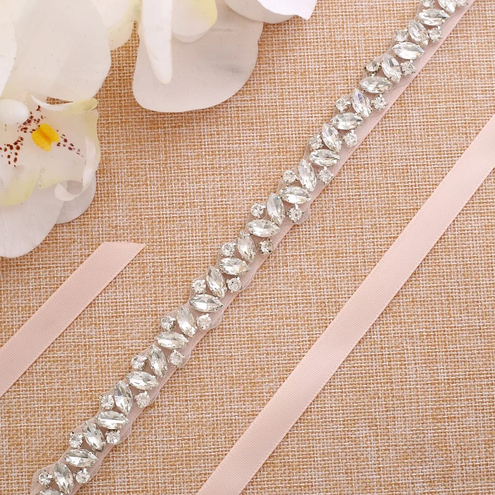 SESTHFAR Beaded Rhinestones Wedding Belt crystal belt Pearls Bridal Belt for Dress In Stock Wedding Accessories