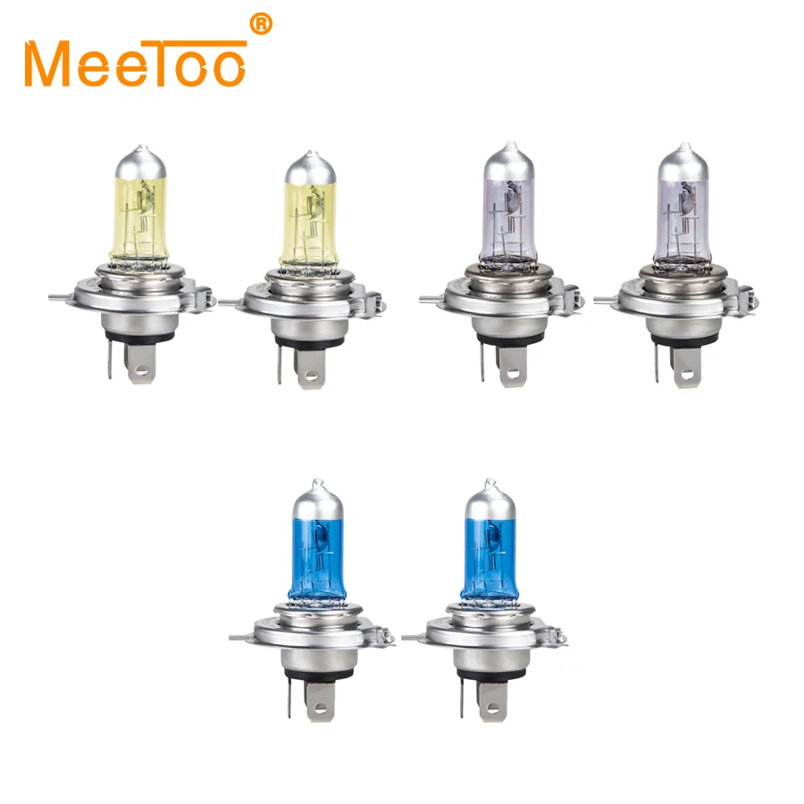 

MeeToo 1 pc H7 H4 Halogen Car Headlight Bulbs Lamp Halogen h4 h7 55W 12V 100W 2700K 4300K 6500K Quartz Glass Lamps for Auto Cars
