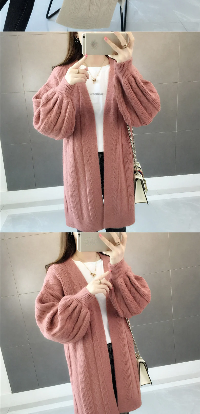New Autumn Winter Women Thick Fashion Warm Loose Sweater Knitted Cardigan Long sleeve long Outwear Female