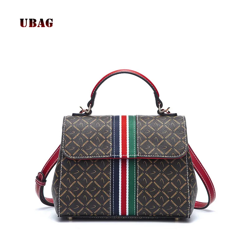 

UBAG Brand Handbags Bags For Women 2018 Ladies Fashion Top-handle Bags Luxury High Quality stripe Flap shoulder crossbody bags