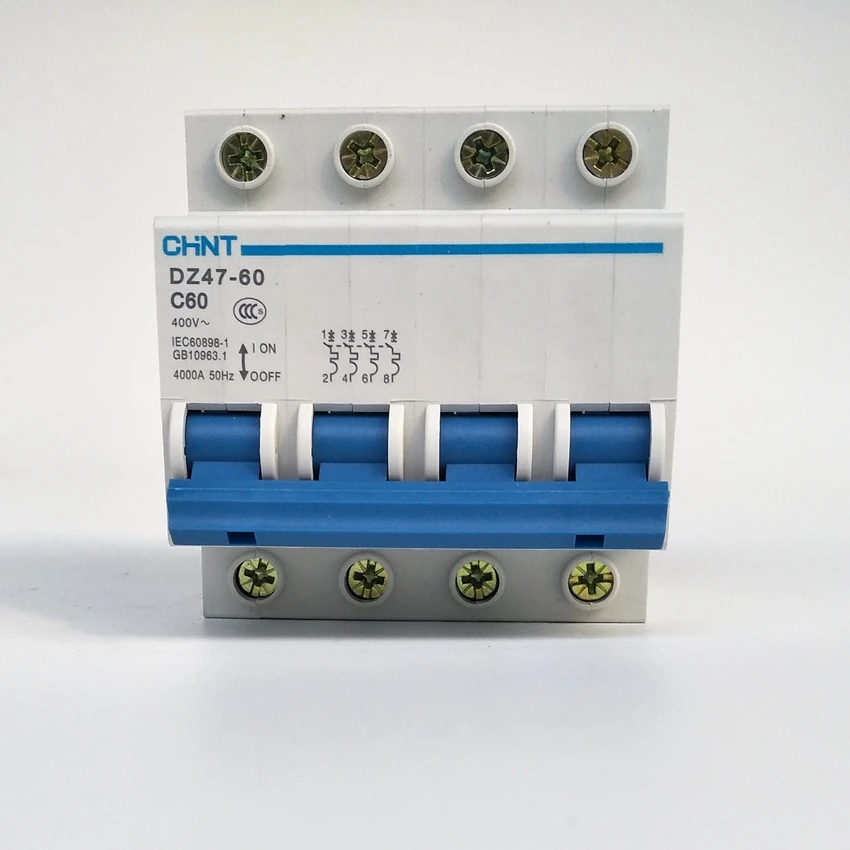 Chint C45n Mini Circuit Breaker Dz4760 4p C60a 400v Mcb Circuit