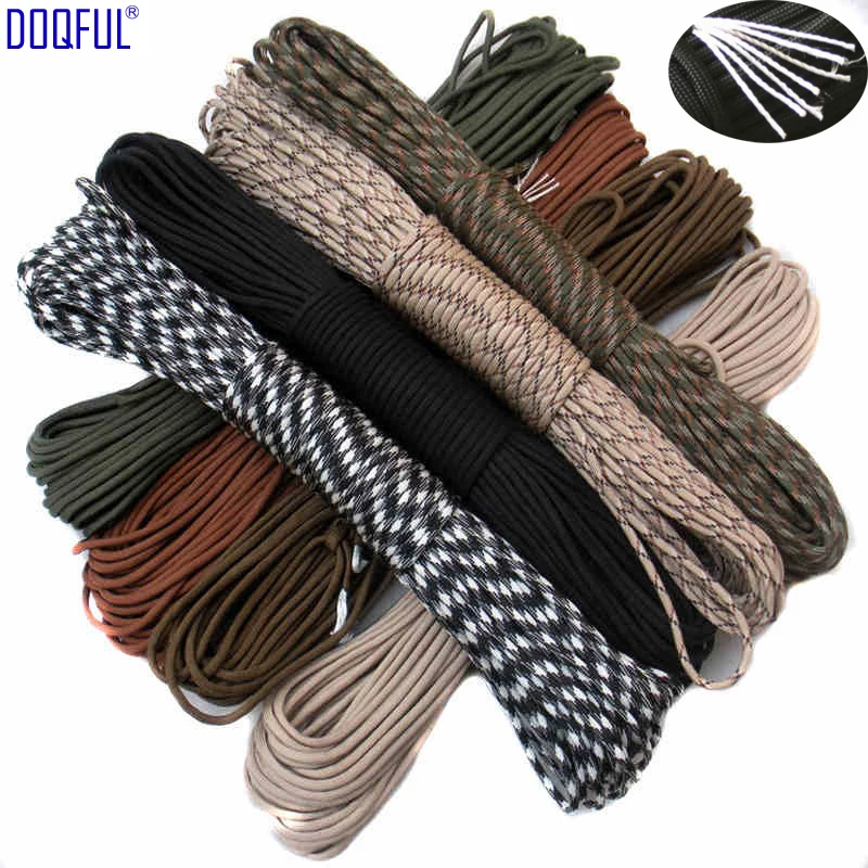 

30pcs/lot Military Umbrella Rope 7 Core Paracord 550 Emergency Survival 100FT 31m Safety Parachute Cord Climbing Camping Hiking