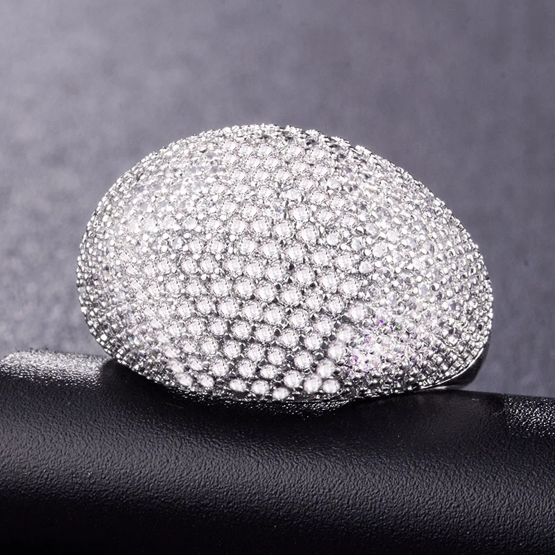 925 sterling silver jewelry diamond ring Stainless steel men's Indian jewelry Treasure full of zircon gold ring rose gold B1041