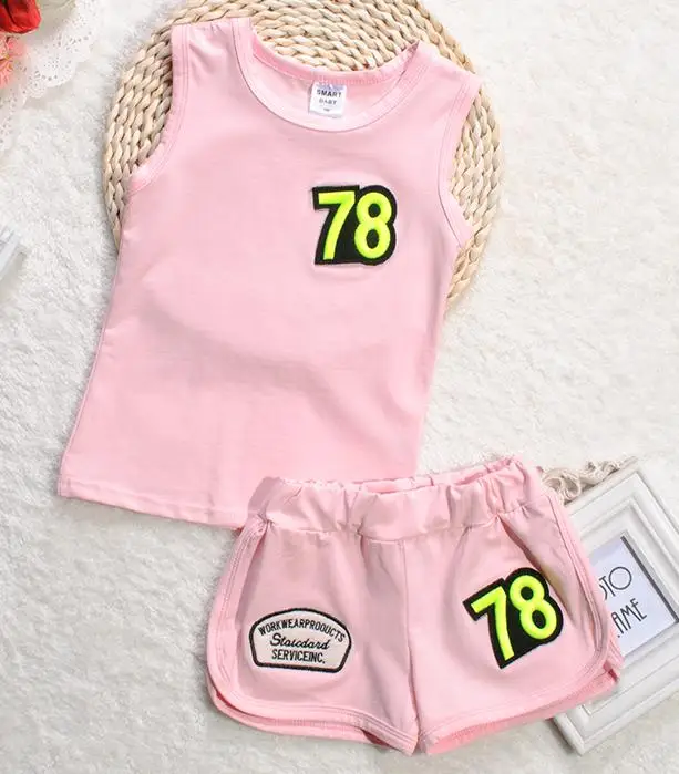 

New summer children's cotton digital set (Vest + shorts) sports leisure . style special .