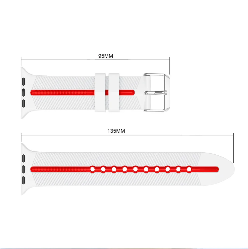 Спортивный мягкий силиконовый ремешок для Apple Watch, серия 1, 2, 3, 4, 38 мм, 42, 44, 40 мм, сменный Браслет, ремешок для часов, Новинка
