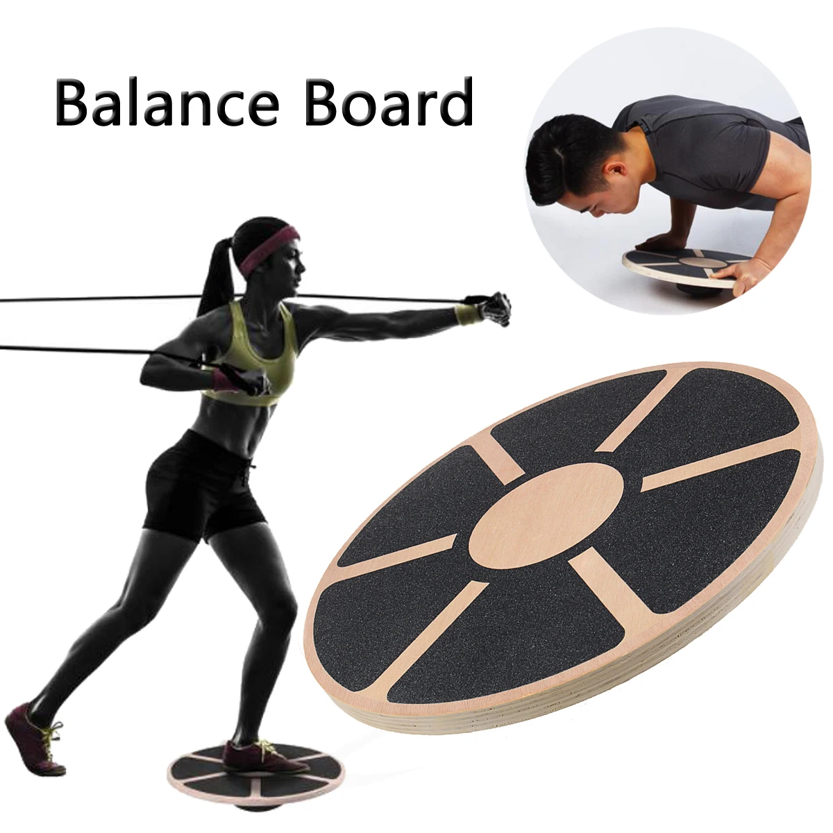 Balance Board Wooden Wobble Board Non Slip Balance Training Exercise