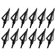12pcs Black arrow broadhead use Crossbow Hunting recurve archery Carbon arrow universal 100GR 3 Fixed Blades LonBow Shooting