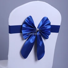 100 шт. чехлы для стульев Декор Свадебная вечеринка пряжка-бант группа Свадебные стрейч пояса банкет