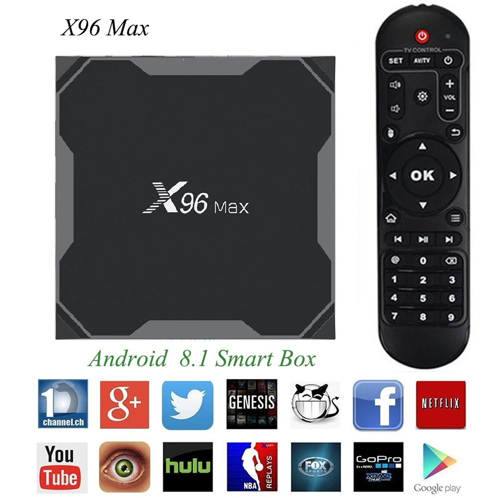 

X96 MAX Smart TV Box Android 8.1 Amlogic S905X2 LPDDR4 Quad Core TVBOX 4GB 64GB 2.4G 5G WiFi Bluetooth 4K HD Set-top Box X96MAX
