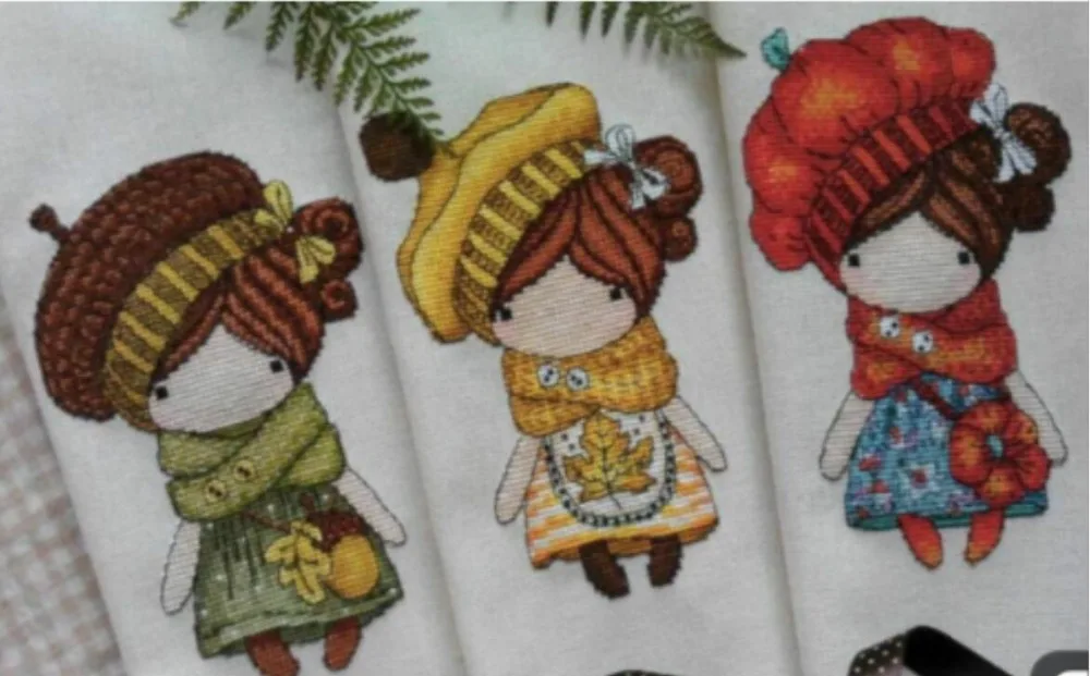 

The magic girl cross stitch package cartoon doll baby 18ct 14ct 11ct cloth cotton thread embroidery DIY handmade needlework