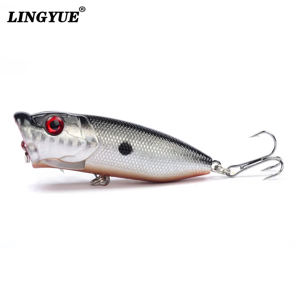 Hot 1pcs Fishing Lures 6.5cm/12g Topwater Popper Bait 5 Color Hard Bait Artificial Wobblers Plastic Fishing Tackle With 6# Hooks Hot 1pcs Fishing Lures 6.5cm/12g Topwater Popper Bait 5 Color Hard Bait Artificial Wobblers Plastic Fishing Tackle With 6# Hooks