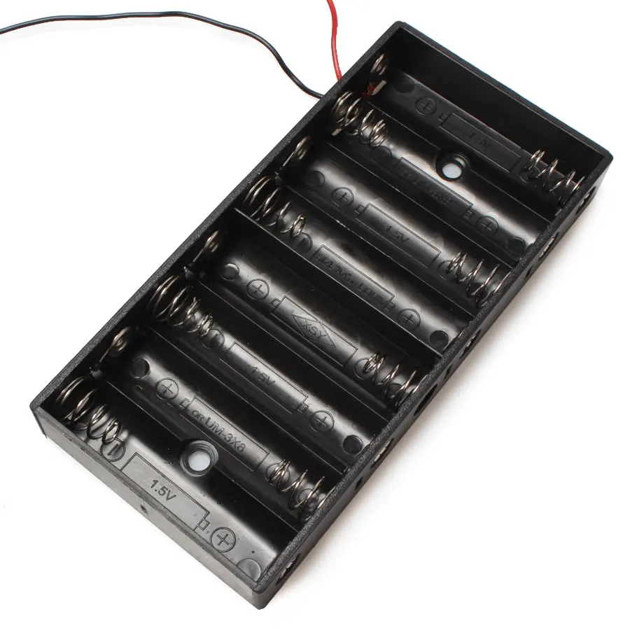 

Wholesale 100PCS 12V 8*AA Battery Plastic Cell Phone Chargers Power Bank DIY Battery Charger Coffees Rechargeable Battery Box
