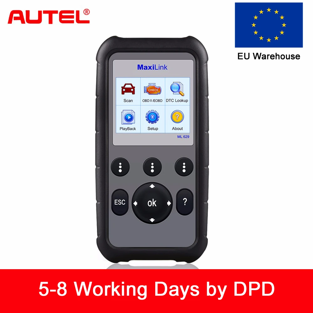 Autel ML629 OBD2 автоматический диагностический инструмент может считывать код сканер автомобильный сканирующий инструмент CAN ABS SRS передача двигателя