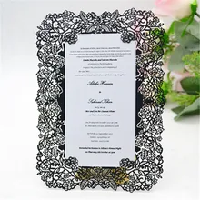 Вырезанный лазером цветок лозы свадебные приглашения на заказ ручной работы приглашения рама, обработанная на лазерном станке пригласительный набор