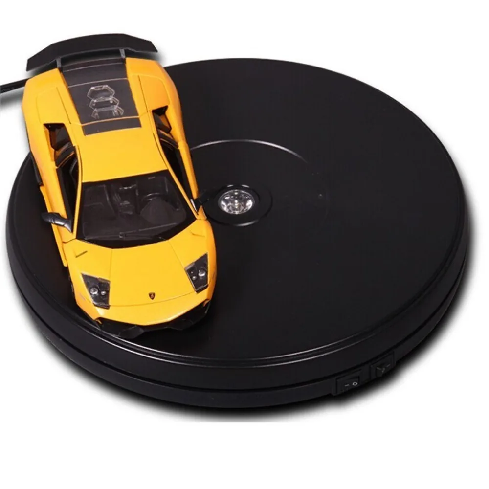 25cm Led Light Top Electric Motorized Rotating Display Turntable for Model Jewelry display stand or Photography,Max Load 11kg