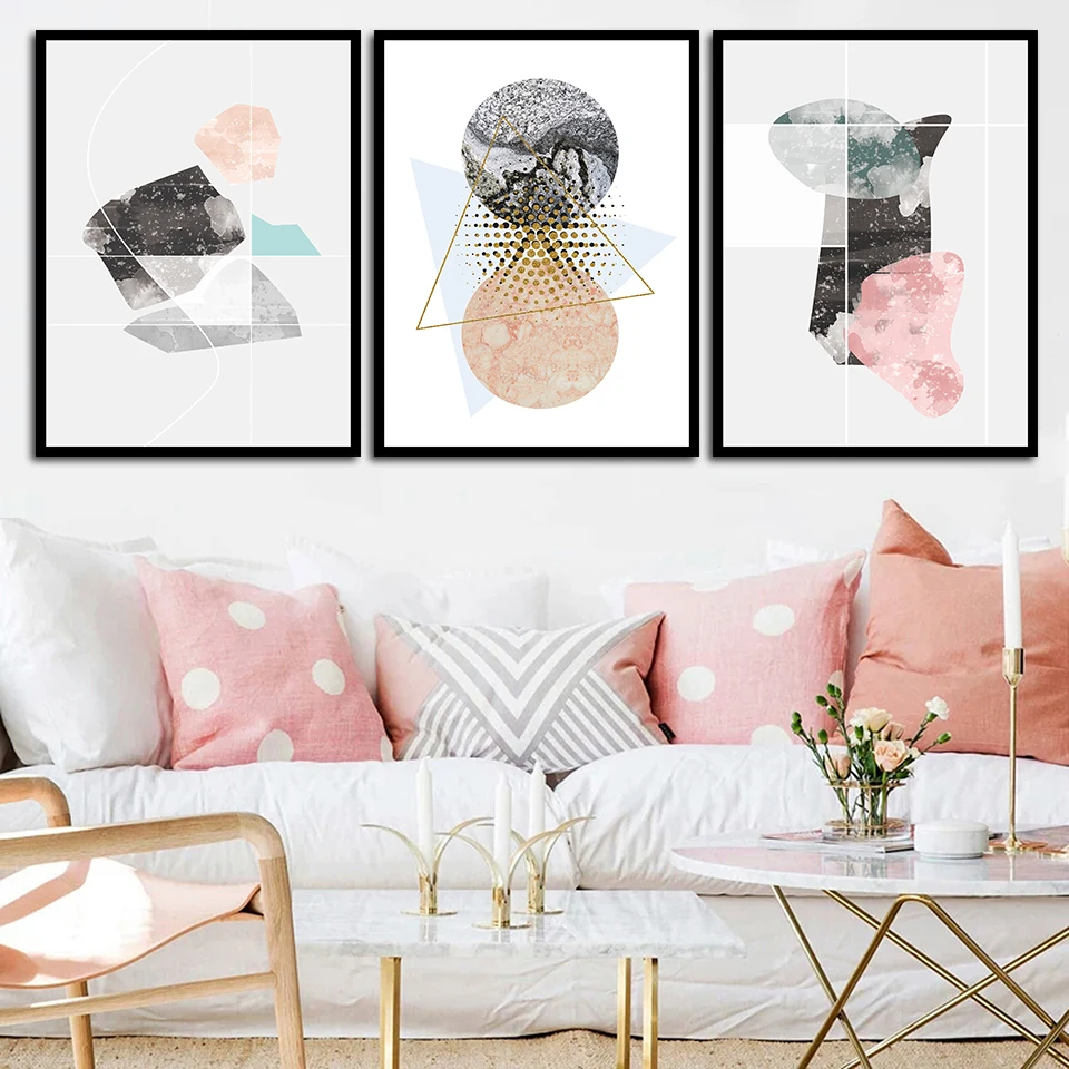 

Modern Geometric Print Canvas Wall Art Poster Abstract Painting Minimalist Nordic Decoration Picture Scandinavian Home Decor
