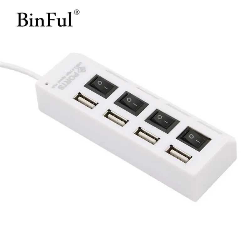 Binful мульти 4/7 Порты высокое Скорость usb-хаб 2,0 480 Мбит/с USB концентратор на переключатель включения/выключения Портативный USB разветвитель периферия аксессуары