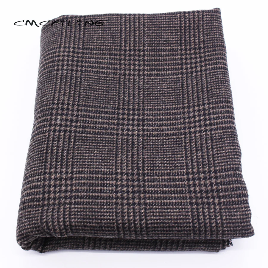 

CMCYILING Yarn Dyed Lattice Wool Fabric For Sewing Dress Coat Scarf Apparel Cloth Wool Polyester Material 100cm*150cm