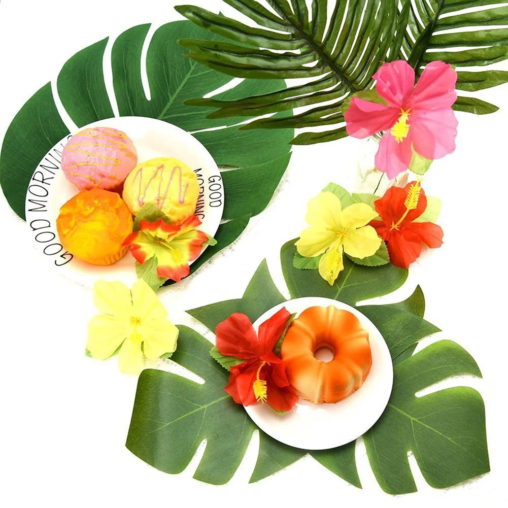 Hawaii Dekoration Petal вечерние пляжные искусственные 60 шт Гавайские Искусственные цветы гибискуса листья в форме Панциря Черепахи вечерние принадлежности