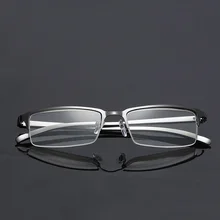 Сверхлегкие мужские очки для чтения, квадратные очки для дальнозоркости, лупа из сплава, прозрачные очки для чтения+ 1,0+ 1,5+ 2,0+ 2,5~ 4,0