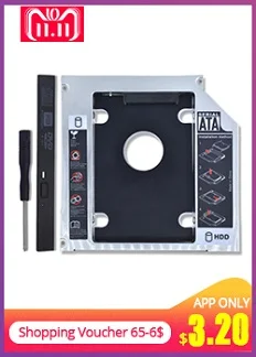 TISHRIC 12,7 мм Caddy MSATA 2nd HDD SSD жесткий диск для SATA 3 корпус адаптер для ноутбука DVD-ROM Optibay Алюминиевый Чехол Коробка