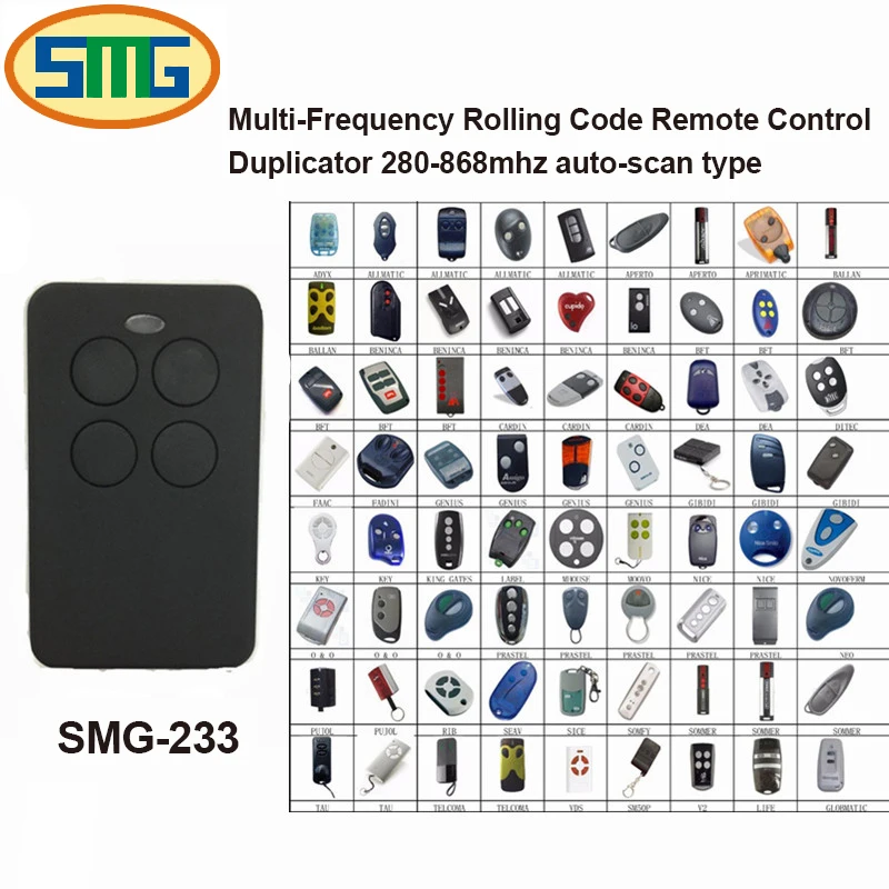 

5pcs Universal garage door gate remote control CARDIN TAU DEA GENIUS FORSA FAAC SOMFY ALLMATIC MHOUS MERLIN MOOVO remote control