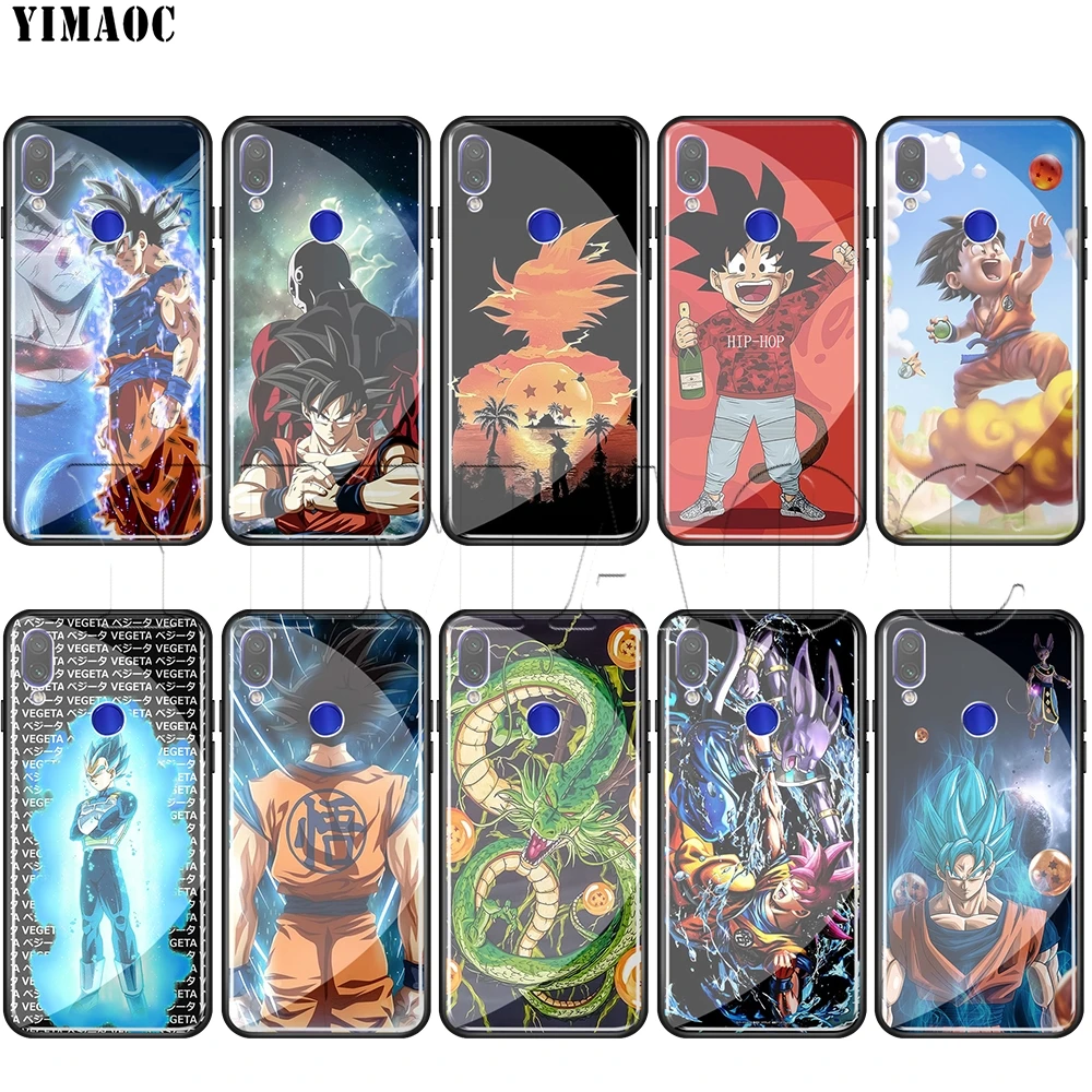 

YIMAOC Dragon Ball Son Goku Tempered Glass Case for xiaomi redmi note 4X 5 6 7 Pro 6A 8 9 A1 A2 Pocophone F1