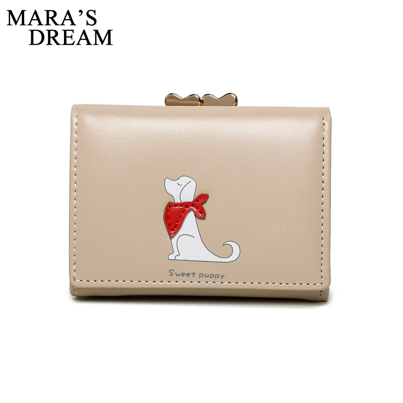 Mara's Dream мультяшный милый кошелек «собаки» женский клатч короткий из искусственной кожи с принтом собаки Дамские кошельки для монет дизайнерские женские кошельки с застежкой
