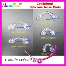 500 шт очки прозрачные мягкие мосты Соединенные силиконовые носоупоры 5 разных размеров SiB