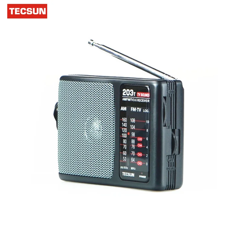 TECSUN R-203T FM/MW/tv звук радио приемник портативный мини карманный высокая чувствительность FM радио Bulit в динамик розничная и