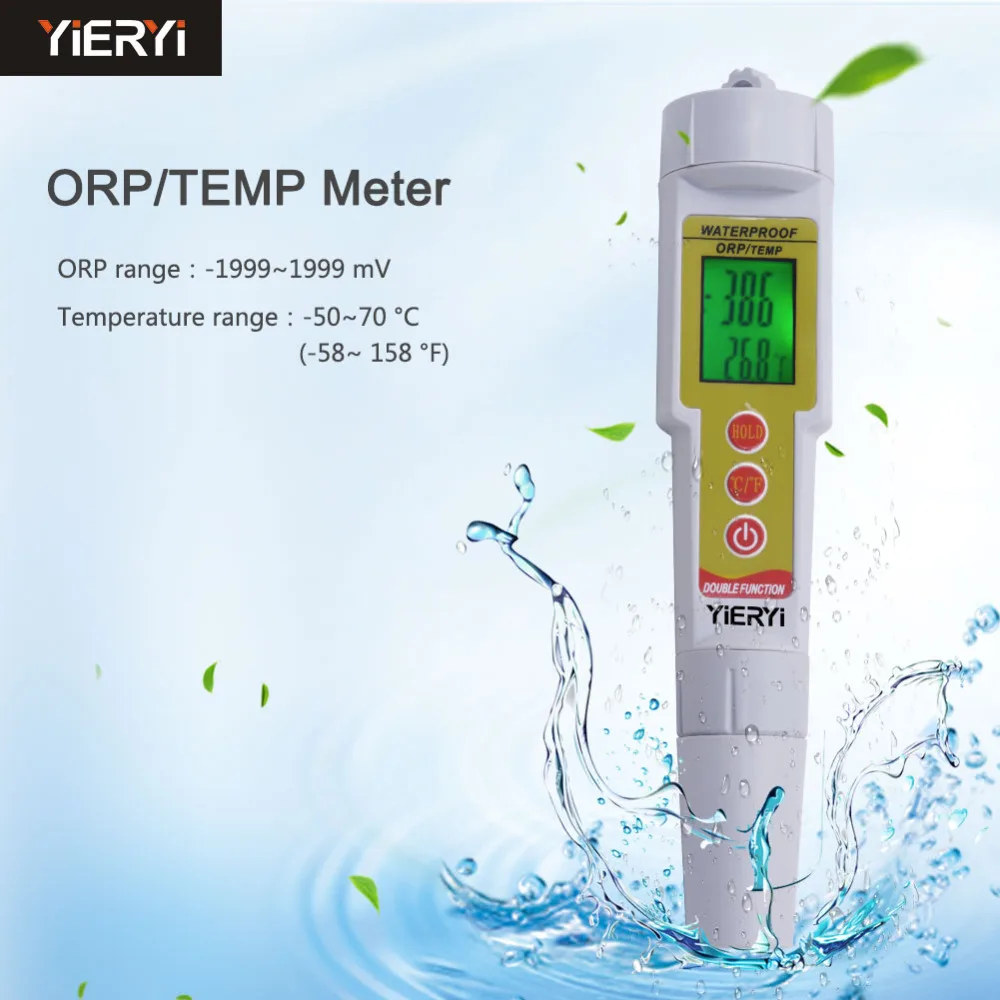 

Pocket Pen-Type ORP TEMP Meter Backlit Display Water Quality Analysis PH Meter ORP Tester