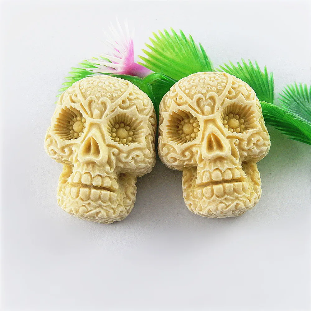 

3PiecesTopResin Skull Face Cameo Cabochons DIY Jewelry Accessory Decor 50002