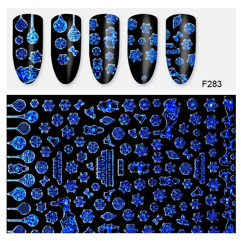 1 лист, 3D наклейки для ногтей, рождественский снежинка, снежный дизайн, клей для рукоделия, наклейки для ногтей, украшения для ногтей, сделай сам, маникюр