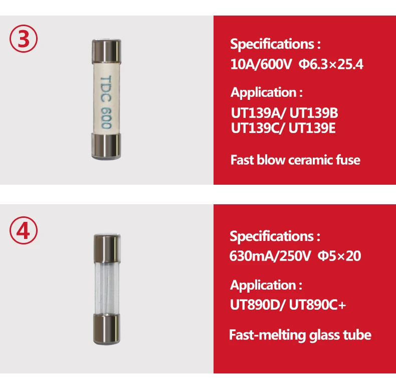 2 шт. UNI-T картридж предохранитель быстрого действия предохранитель фарфоровая трубка для Uni-t мультиметр UT61 UT139 UT890 UT39 UT105 UT171 серия