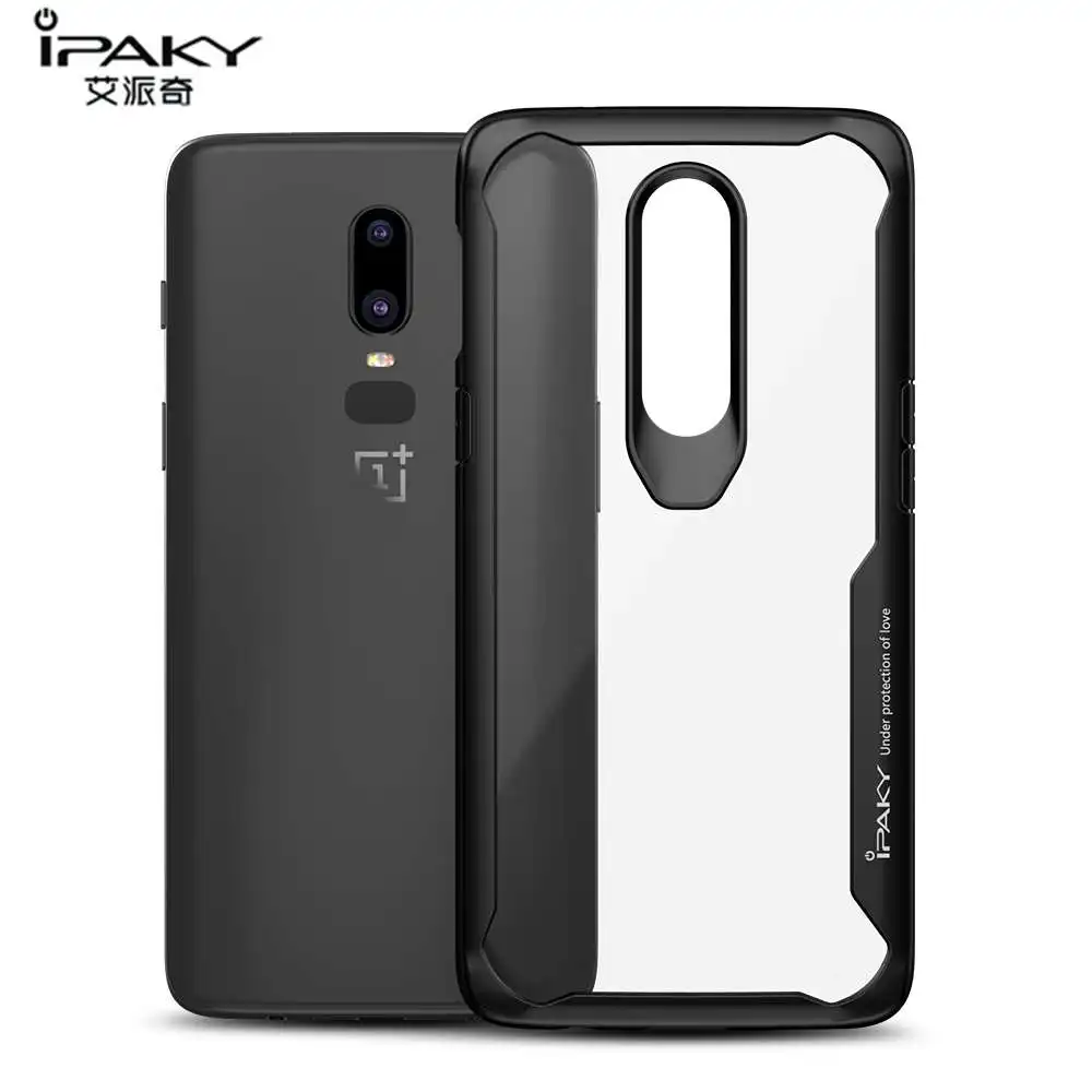 iPaky OnePlus 6 Case Cover PC Plating Bumper + Soft TPU Silicone Back