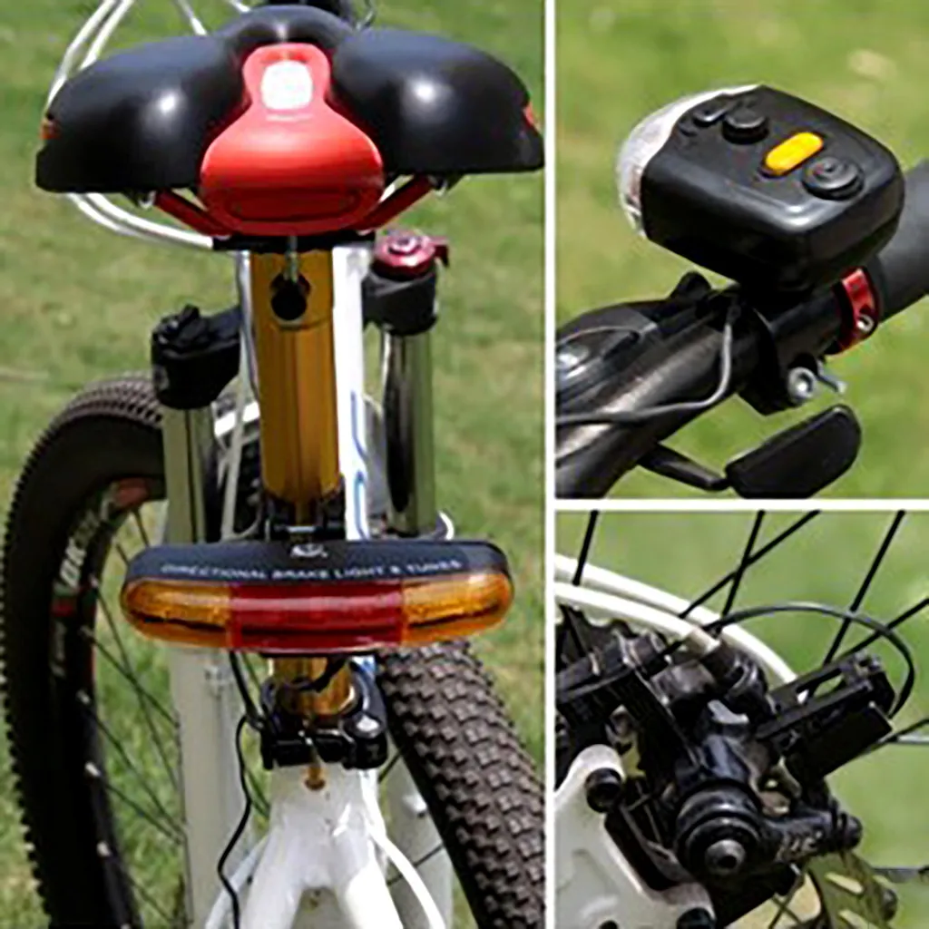 Светодиодный велосипедный спорт велосипед поворотов направленного тормозной фонарь лампа 8 звук Рог