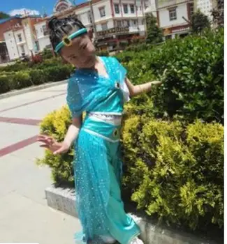 

halloween 110-150 cm princess jasmine costume Aladdin's Princess cosplay party game role costume kid girl Belly dance dress