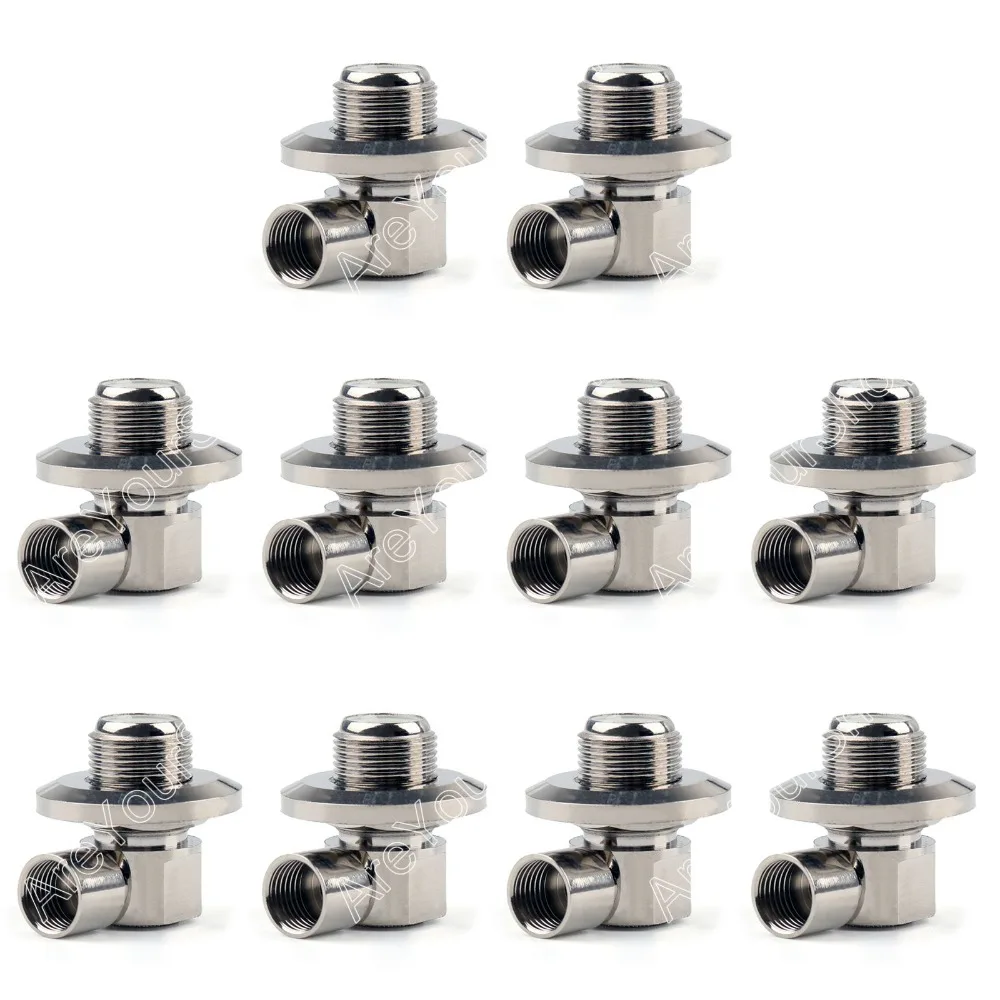 

Areyourshop Sale 10 Pcs Connector SO239 UHF Female Radio Solder RG8 LMR400 RG213 RG214 Right Angle
