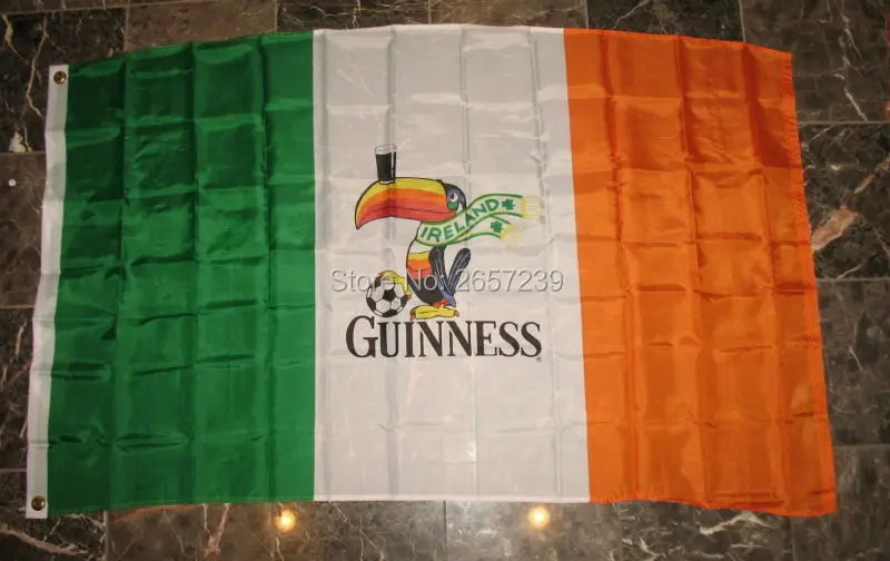 

Ireland Irish Guinness Guiness Beer Flag 3x5FT banner 100D 150X90CM Polyester brass grommets custom66, Free Shipping