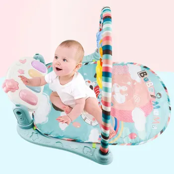

meibeile Musical Baby Rugs Multifunctional Piano Fitness Rack Educational Toys for Infant Gym with Projection Plane Mirror