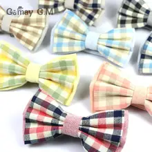 New England Style Men Bowties For Party Fashion Classic Cotton Plaid Pattern Men Bowtie Casual Candy Color Male Cravat