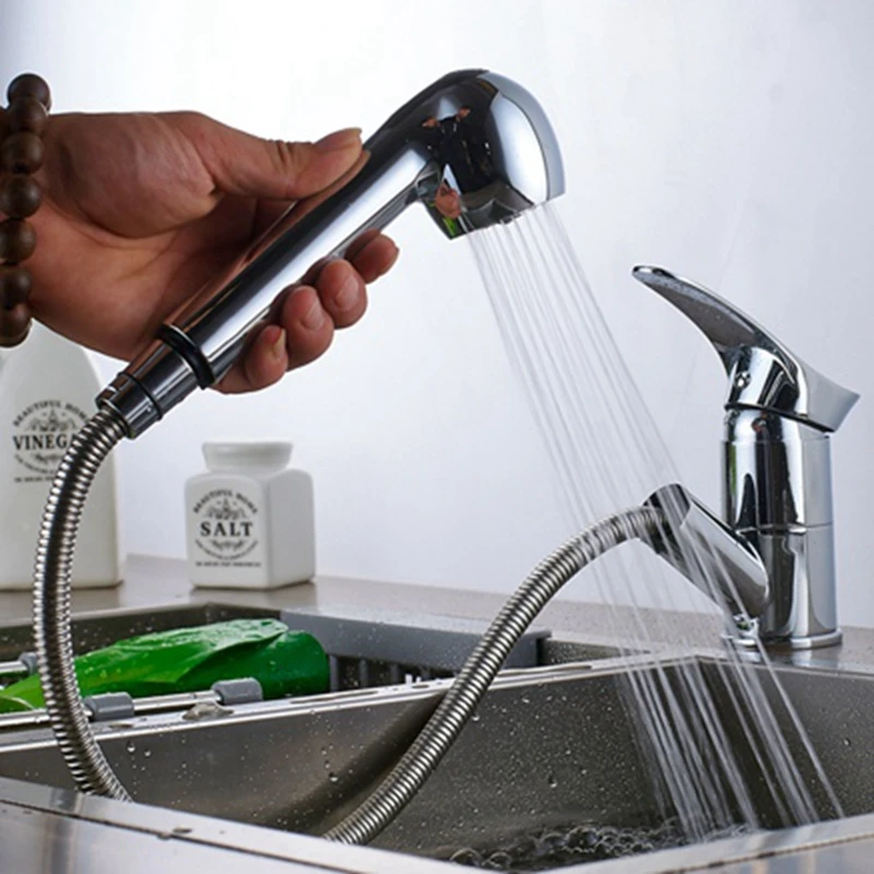

Chrome Polished Painting Kitchen sink Faucet mixer Single Handle Pull out Tap