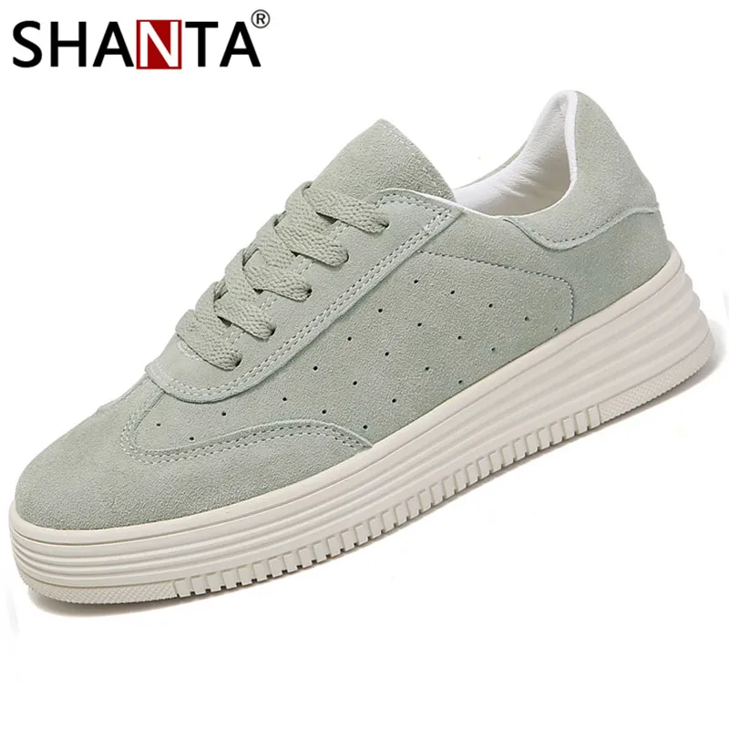 

SHANTA Fashion Women Vulcanize Shoes 2019 New Casual Shoes Women Canvas Platform Womens Shoes Sneakers
