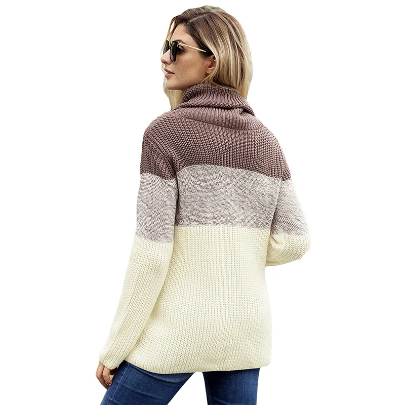 Brown-Cowl-Neck-Color-Blocked-Sweater-LC27944-17-5 