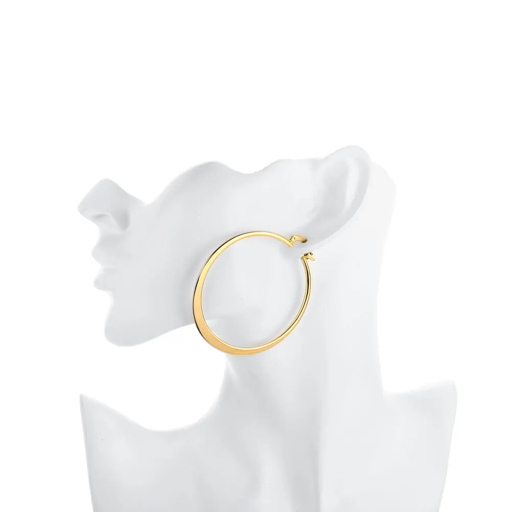 Kiteal, высшее качество, модное ювелирное изделие золотого цвета на каблуке 5 см круг креольский серьги, женские серьги-кольца с большим круглым обручи Подарки для женщин