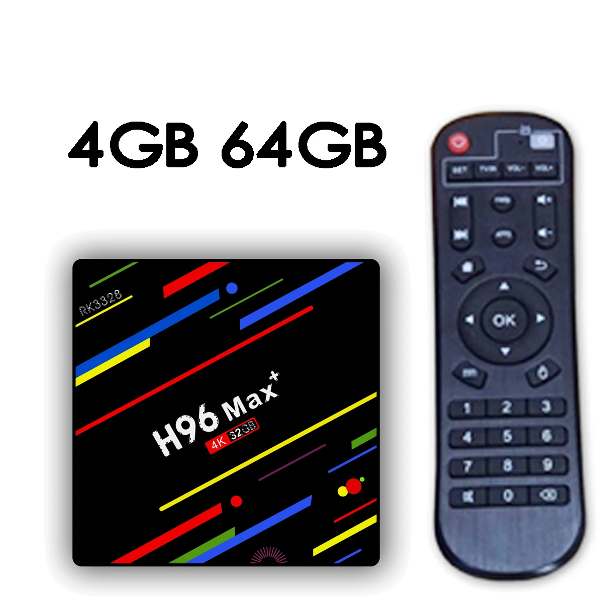 H96 MAX Plus Android 8,1 smart tv Box set top box RK3328 4GRAM 32G/64G rom Wifi 4 k H.265 3 gb 32 gb mediasteler pk h96 pro - Цвет: Black