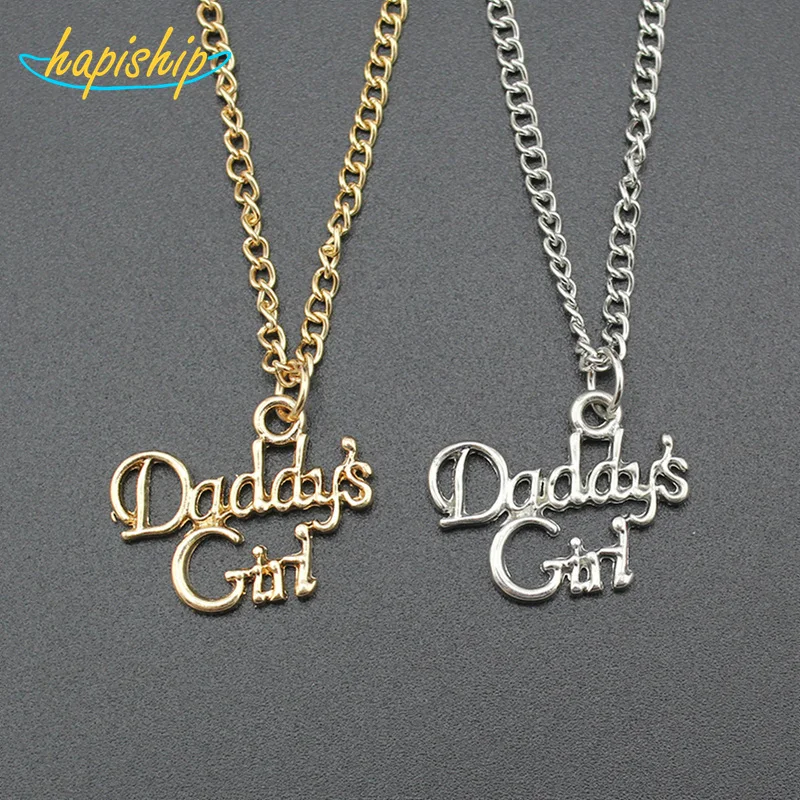 Hapiship Fashion Women Jewelry Gold Daddy's Girl Pendant Choker
