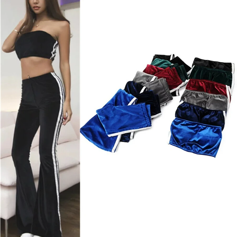 velour flared tracksuit